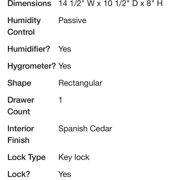 Rosewood Solana Cigar Humidor Spanish Cedar Interior - Picture 6 of 15